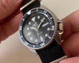 Seiko 5 Sports SKX Automatic Black Dial Black NATO Strap Watch For Men - SRPD55K3
