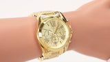 Michael Kors Bradshaw Gold Dial Gold Steel Strap Watch for Women - MK5605