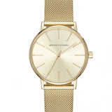 Armani Exchange Lola Analog Gold Dial Gold Mesh Strap Watch For Women - AX5536