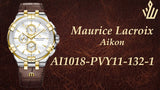 Maurice Lacroix Aikon Chronograph White Dial Brown Leather Strap Watch For Men - AI1018-PVY11-132-1
