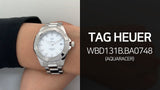 Tag Heuer Aquaracer Diamonds Mother of Pearl Dial Silver Steel Strap Watch for Women - WBD131B.BA0748