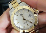 Tag Heuer Aquaracer Quartz White Dial Two Tone Steel Strap Watch for Men - WAY1120.BB0930