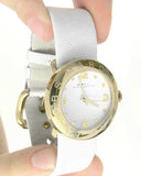 Marc Jacobs Amy White Dial White Leather Strap Watch for Women - MBM1150