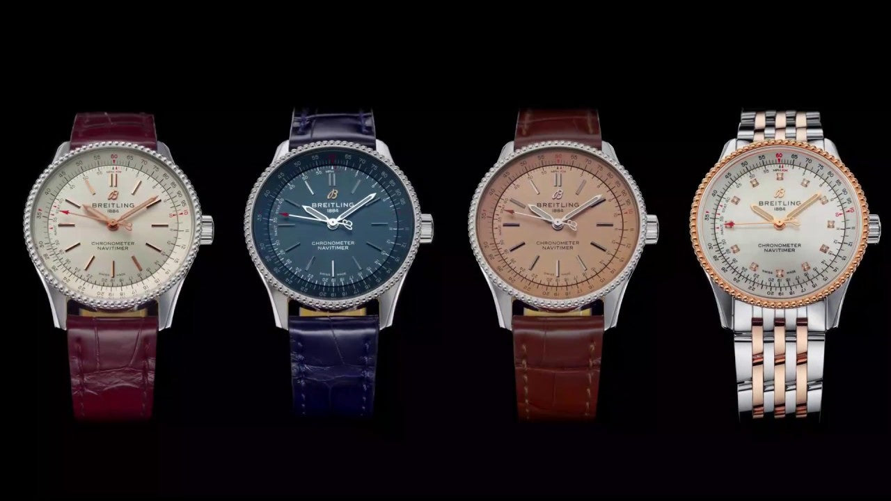 Breitling Navitimer Automatic 35 Brown Dial Brown Leather Strap Watch for Men - A17395201K1P1