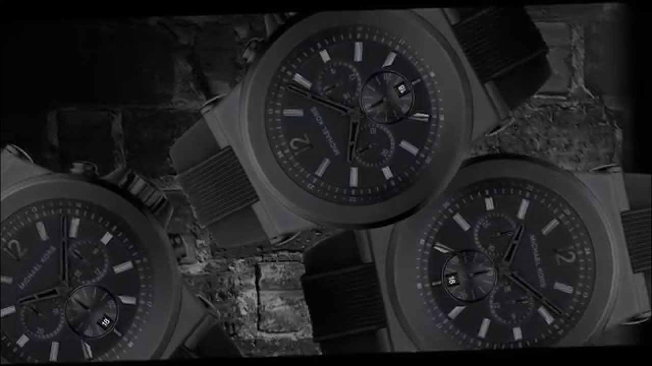 Michael Kors Dylan Black Dial Black Rubber Strap Watch for Men - MK8152