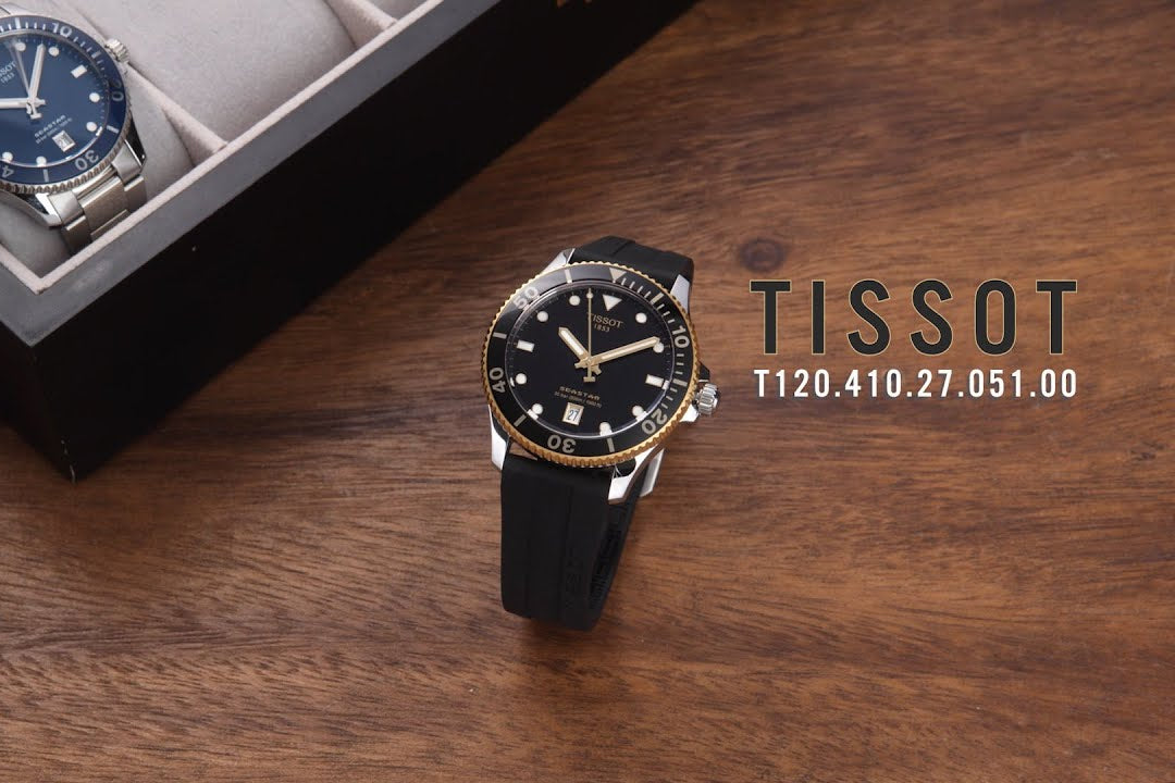Tissot Seastar 1000 Black Dial Black Rubber Strap Watch For Men - T120.410.27.051.00