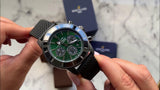 Breitling Superocean Heritage B01 Chronograph 44 Green Dial Black Mesh Bracelet Watch for Men - MB01621A1L1S1
