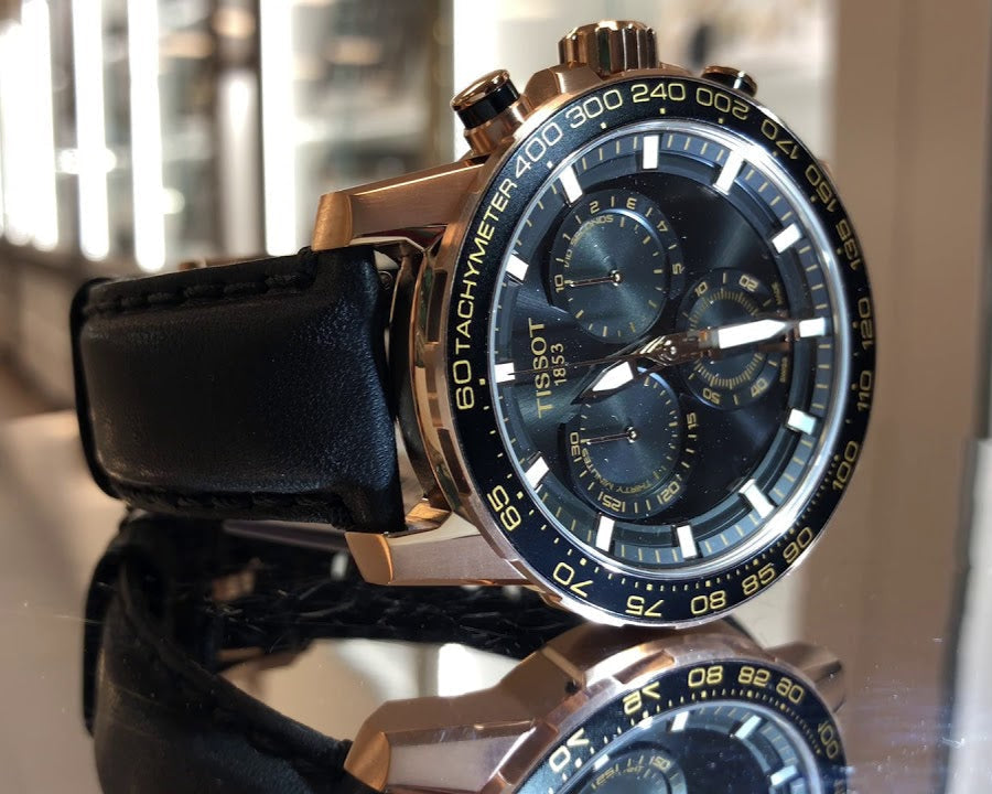 Tissot Supersport Chrono Black Dial Black Leather Strap Watch for Men - T125.617.36.051.00