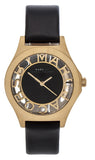Marc Jacobs Henry Skeleton Black Dial Black Leather Strap Watch for Women - MBM1340