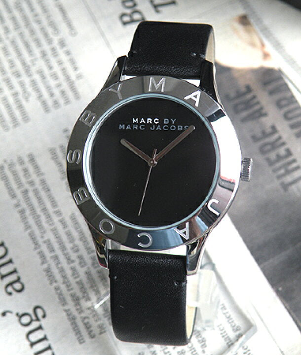 Marc Jacobs Blade Black Dial Black Leather Strap Watch for Women - MBM1205