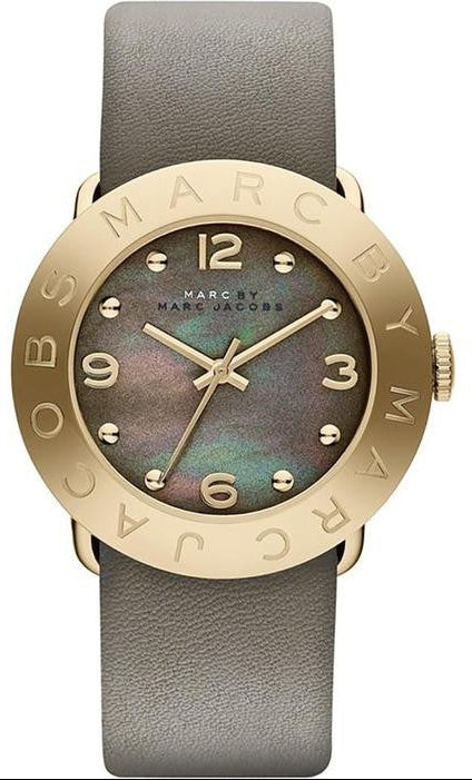 Marc Jacobs Amy Grey Dial Grey Leather Strap Watch for Women - MBM1287
