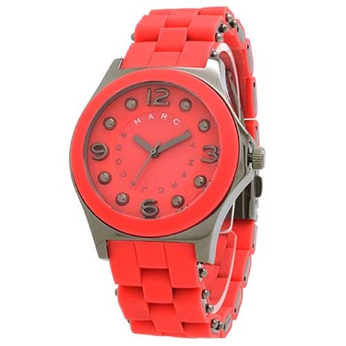 Marc Jacobs Pelly Red Dial Red Silicone Strap Watch for Women - MBM2590