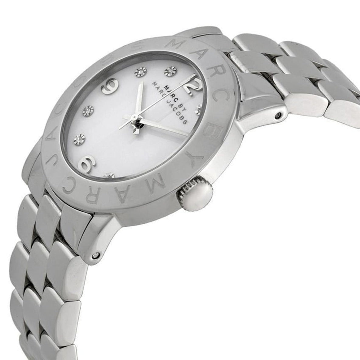 Marc Jacobs Amy White Dial Silver Steel Strap Watch for Women - MBM3054