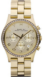 Marc Jacobs Henry Chronograph Gold Dial Gold Steel Strap Watch for Women - MBM3105