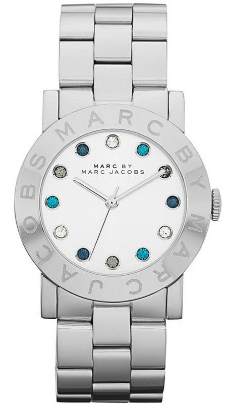 Marc Jacobs Amy White Dial Silver Steel Strap Watch for Women - MBM3140