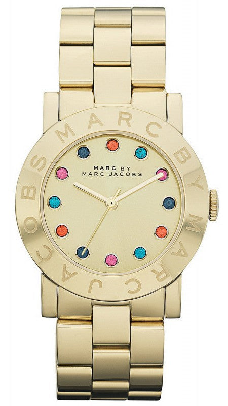 Marc Jacobs Blade Gold Dial Gold Steel Strap Watch for Women - MBM3141