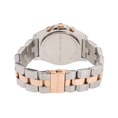 Marc Jacobs Blade Chronograph Silver Dial Two Tone Steel Strap Watch for Women - MBM3178