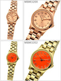 Marc Jacobs Henry Dinky Red Dial Gold Steel Strap Watch for Women - MBM3202