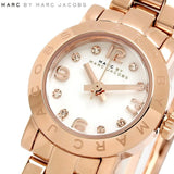 Marc Jacobs Amy White Dial Rose Gold Steel Strap Watch for Women - MBM3227