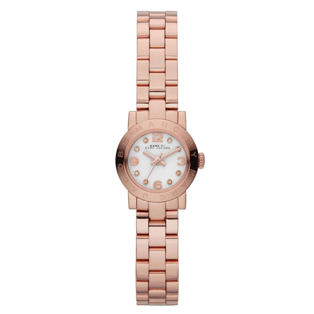 Marc Jacobs Amy White Dial Rose Gold Steel Strap Watch for Women - MBM3227