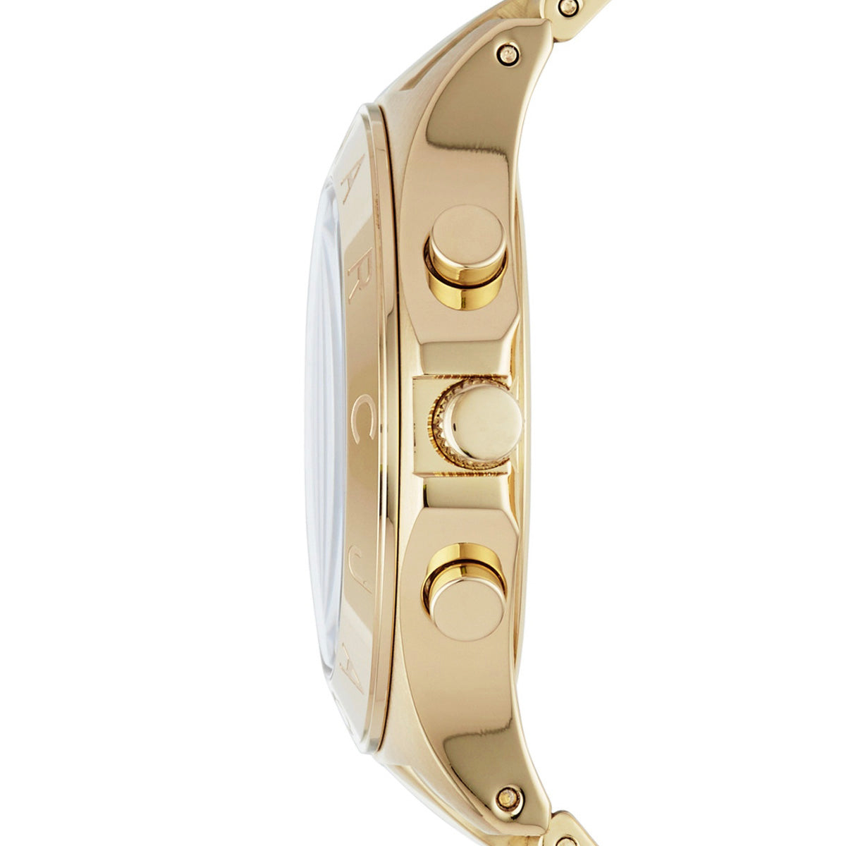 Marc Jacobs Blade Chronograph Black Dial Gold Steel Strap Watch for Women - MBM3309