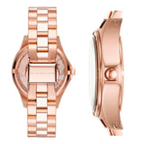 Marc Jacobs Henry Transparent Rose Gold Dial Rose Gold Steel Strap Watch for Women - MBM3339