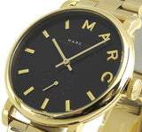 Marc Jacobs Baker Black Dial Gold Steel Strap Watch for Women - MBM3355