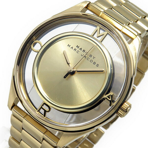 Marc Jacobs Marc Tether Transparent Gold Dial Gold Steel Strap Watch for Women - MBM3413