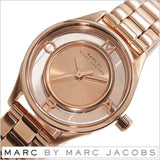 Marc Jacobs Tether Transparent Rose Gold Dial Rose Gold Steel Strap Watch for Women - MBM3417
