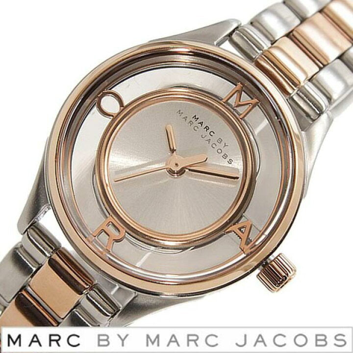 Marc Jacobs Tether Transparent White Dial Two Tone Steel Strap Watch for Women - MBM3418