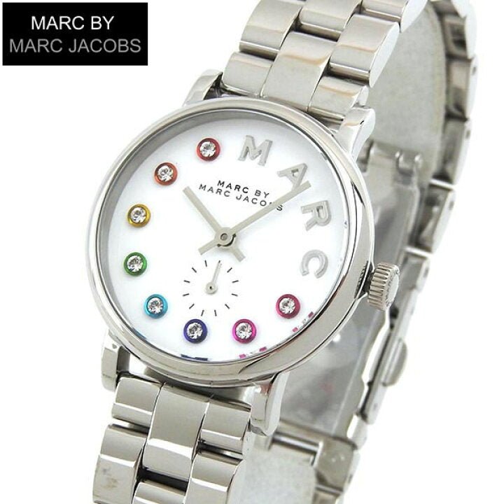 Marc Jacobs Baker Dexter White Dial Silver Steel Strap Watch for Women - MBM3423