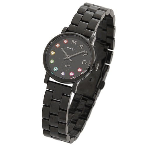 Marc Jacobs Baker Black Dial Black Steel Strap Watch for Women - MBM3425
