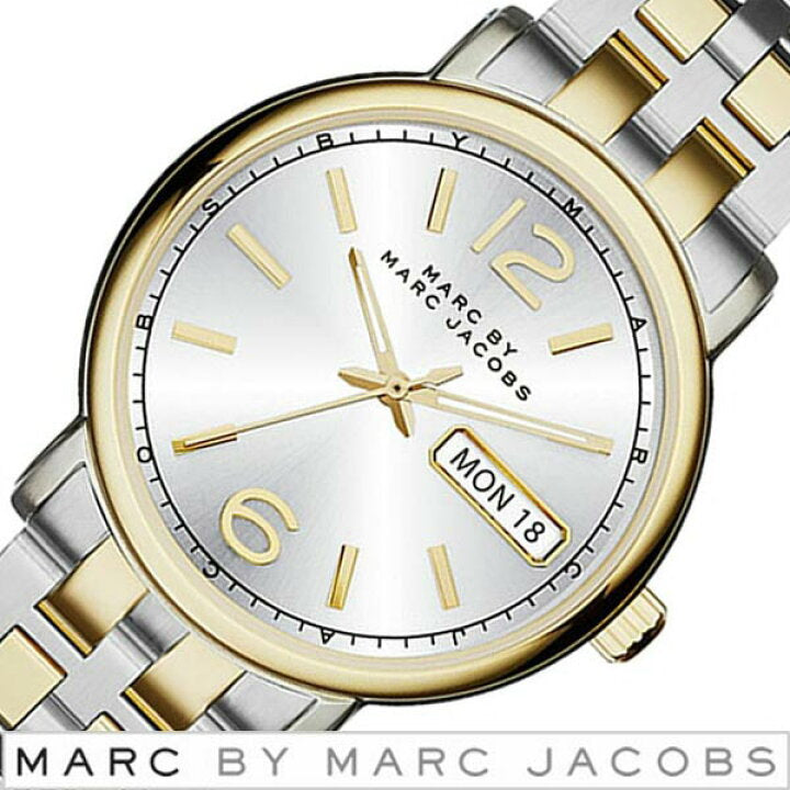 Marc Jacobs Fergus Silver Dial Two Tone Steel Strap Watch for Women - MBM3426