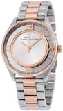 Marc Jacobs Tether Transparent White Dial Two Tone Steel Strap Watch for Women - MBM3436