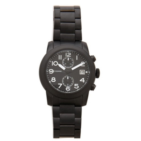 Marc Jacobs Larry Chronograph Black Dial Black Steel Strap Watch for Men - MBM5052