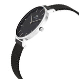 Daniel Wellington Petite Ashfield Black Dial Black Mesh Strap Watch For Women - DW00100202
