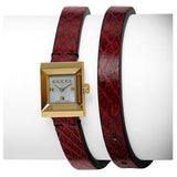 Gucci G Frame White Dial Red Leather Strap Watch For Women - YA128524