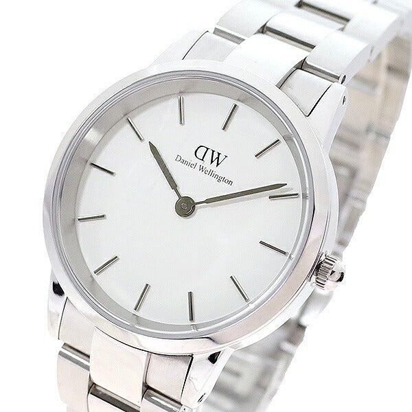 Daniel Wellington Iconic Link White Dial Silver Steel Strap Watch For Women - DW00100205