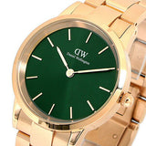 Daniel Wellington Iconic Link Emerald Green Dial Rose Gold Steel Strap Watch For Women - DW00100419