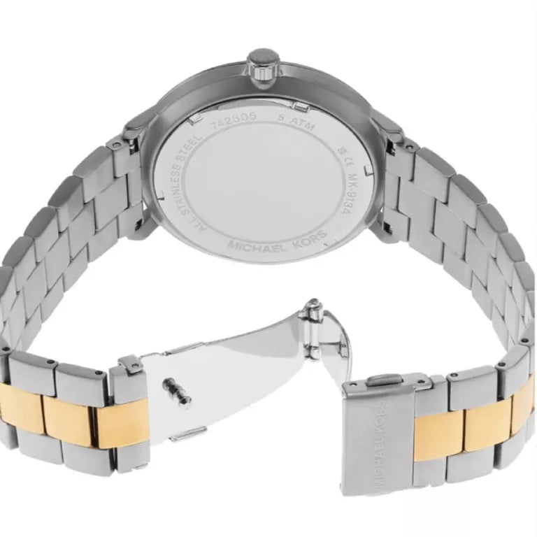 Michael Kors Blake Analog Silver Dial Two Tone Steel Strap Watch for Women - MK9134