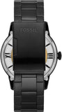 Fossil Townsman Automatic Skeleton Black Dial Black Steel Strap Watch for Men - ME3197