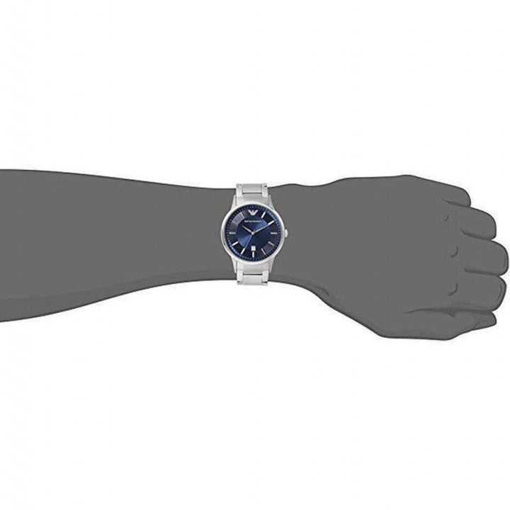 Emporio Armani Renato Blue Dial Silver Steel Strap Watch For Men - AR2477