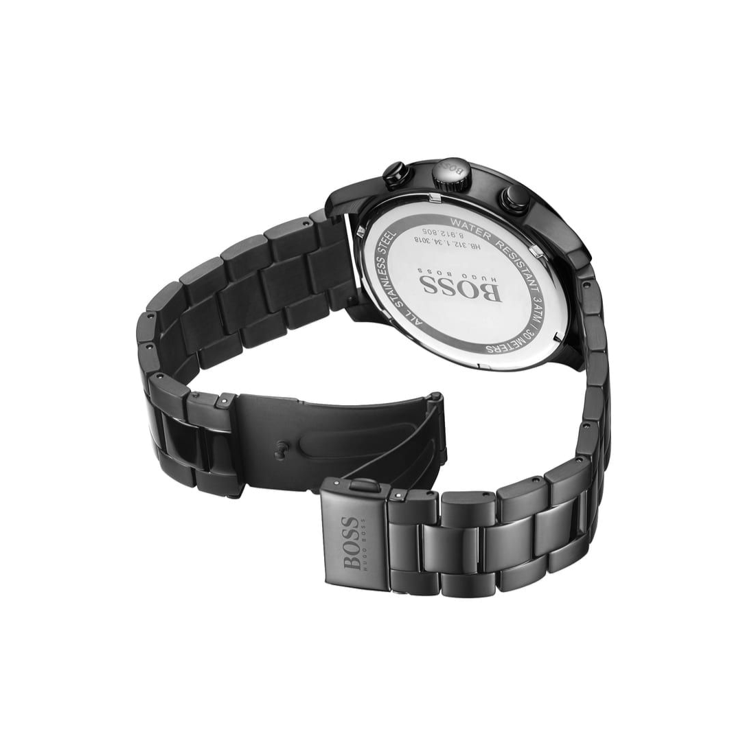 Hugo Boss Professional Black Dial Black Steel Strap Watch for Men - 1513528