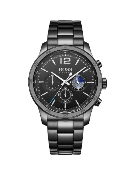 Hugo Boss Professional Black Dial Black Steel Strap Watch for Men - 1513528