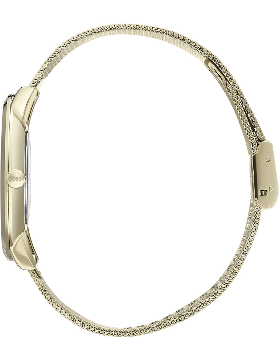 Hugo Boss Horizon Quartz Black Dial Gold Mesh Bracelet Watch For Men - HB1513735