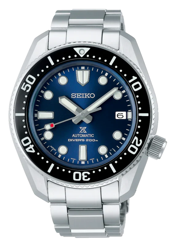Seiko Prospex Marinemaster Automatic Scuba Divers Blue Dial Silver Steel Strap Watch for Men - SPB187J1