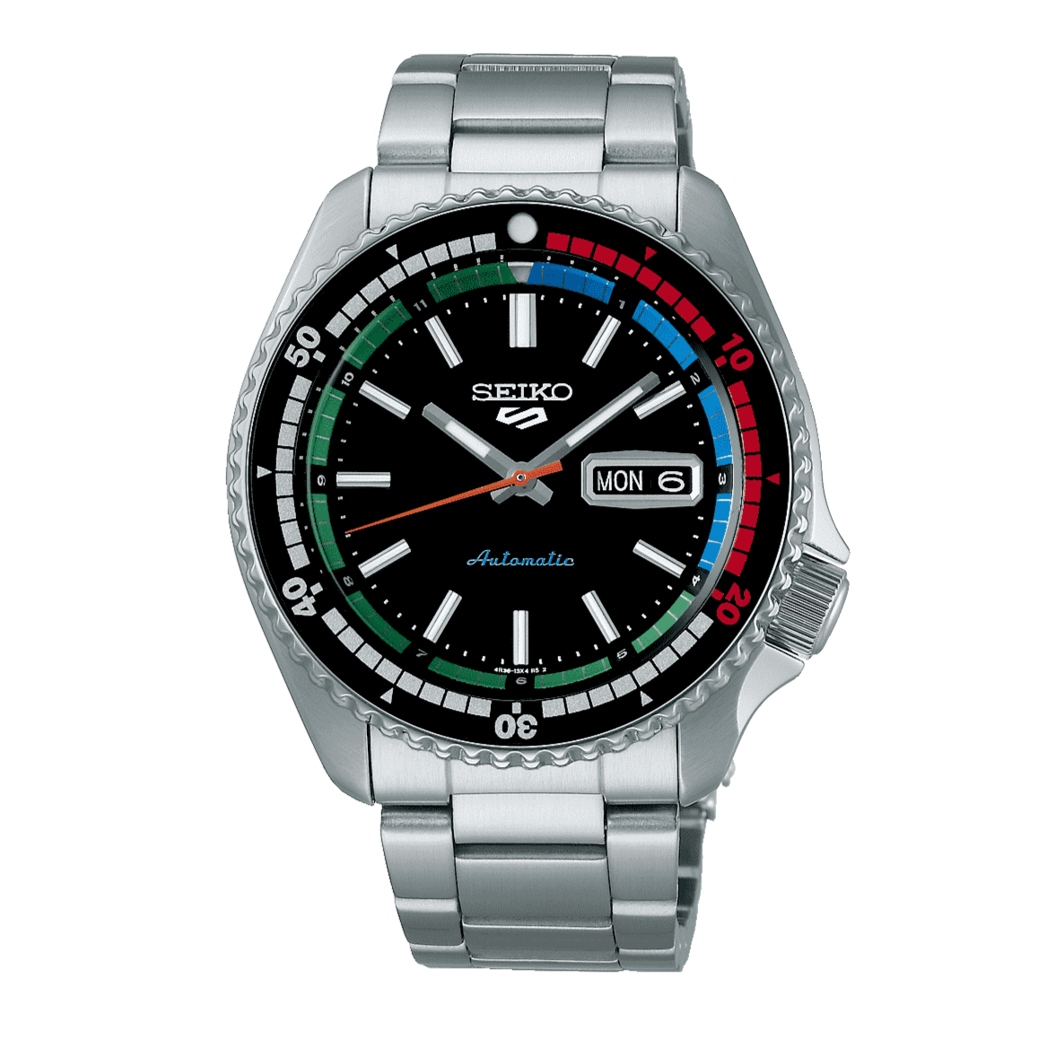 Seiko 5 Sports SKX Series Regatta Timer Retro Blue Dial Silver Steel Strap Watch For Men - SRPK13K1