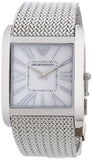 Emporio Armani Super Slim Quartz White Dial Silver Mesh Bracelet Watch For Women - AR2015