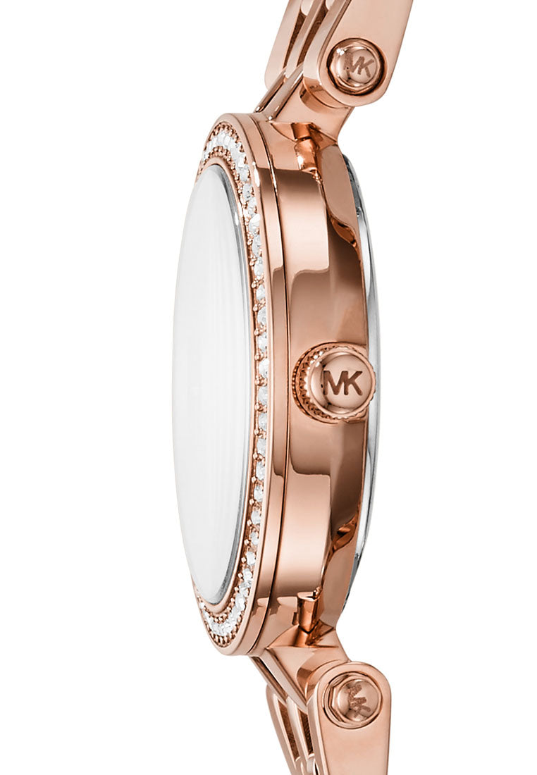 Michael Kors Darci Analog Mother of Pearl Dial Rose Gold Steel Strap Watch For Women - MK3832