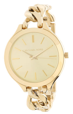 Michael Kors Runway Gold Dial Gold Steel Strap Watch for Women - MK3222
